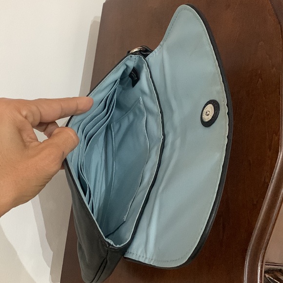 Black Leather Coach Wristlet - Picture 3 of 4